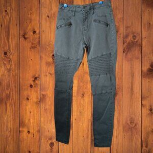 Mossimo Size 4/27 High Rise Jegging Super Stretch Ribbed Green Jeans